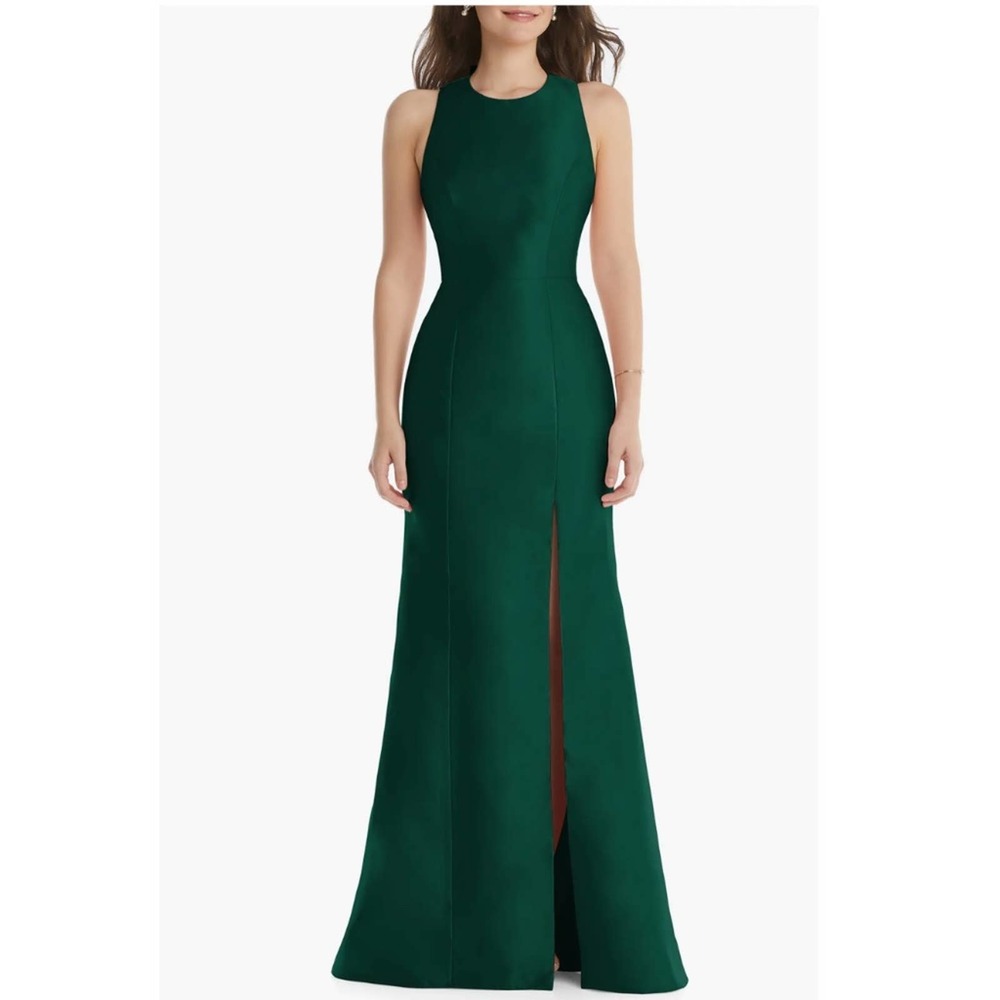 Alfred Sung Jewel Neck Open Back Gown